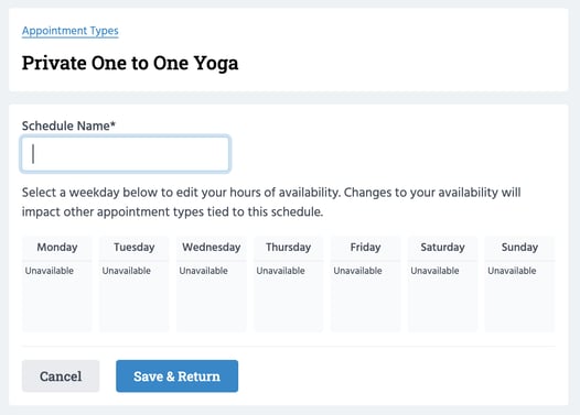 private one to to one yoga schedule