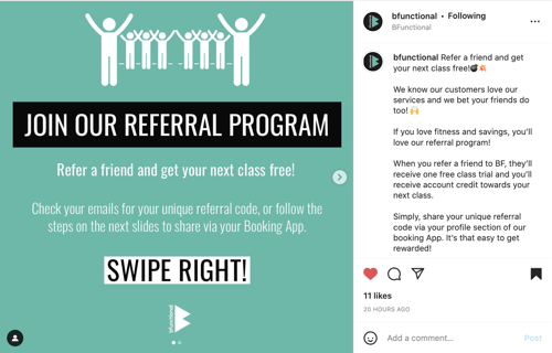 BFunctional Instagram Referral Program