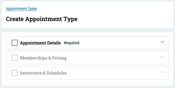 Create an appointment type