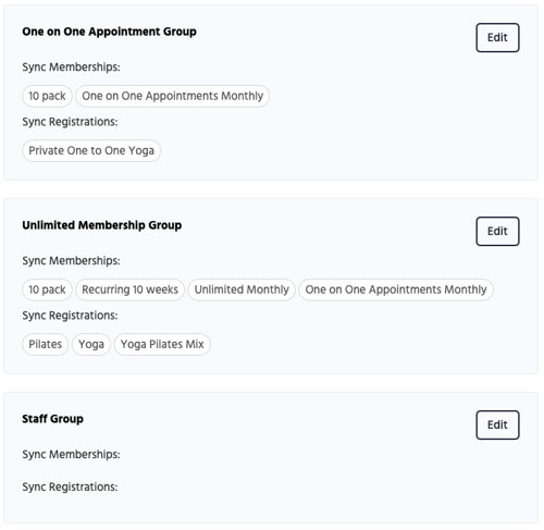 Final permissions settings for access groups