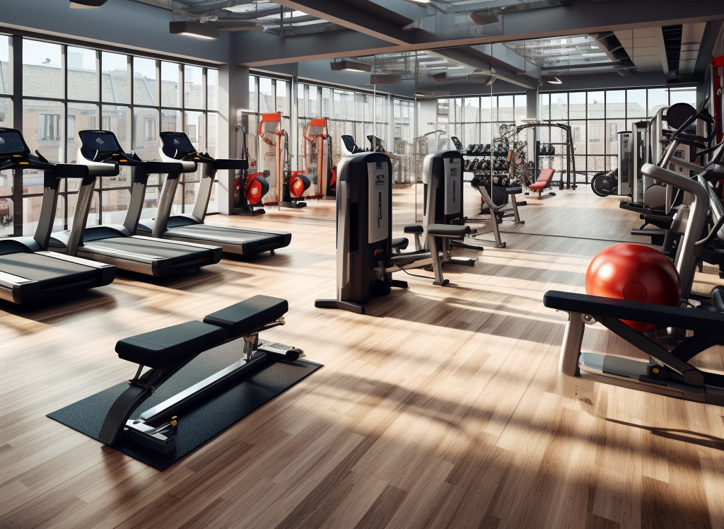 How much space is required for a commercial gym?