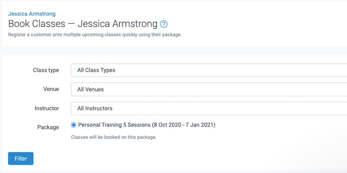 image of the block booking class tool