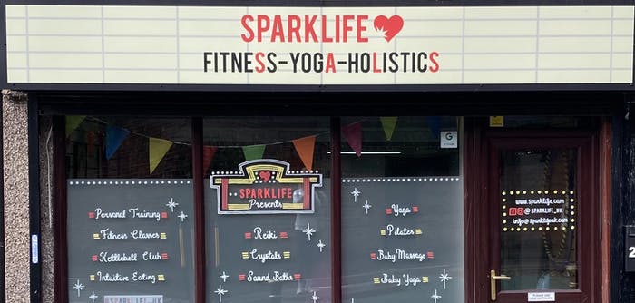 Te facade of Spark Life yoga studio