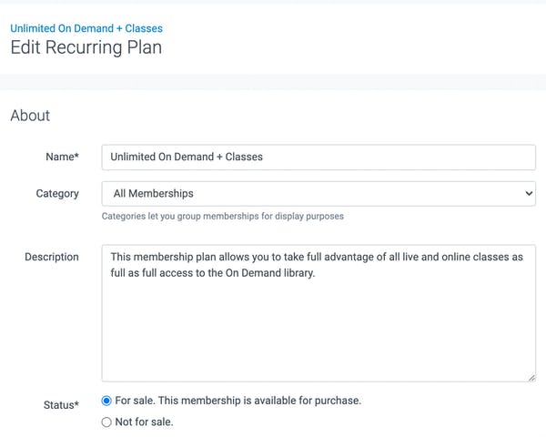 edit recurring plan in teamup