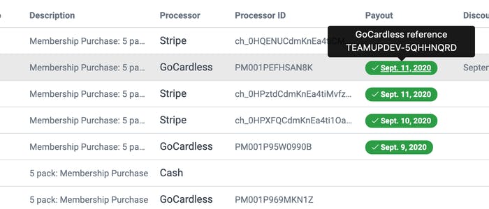 image of the payment processors in the invoice report