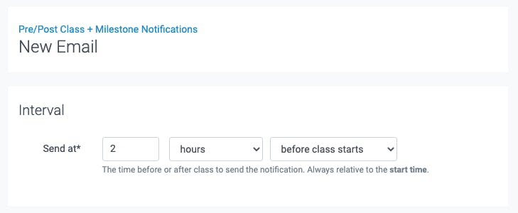 new email for the pre and post notifications