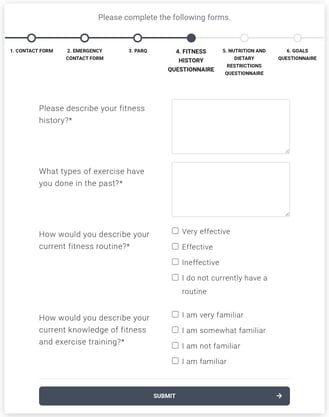 fitness history questionnaire