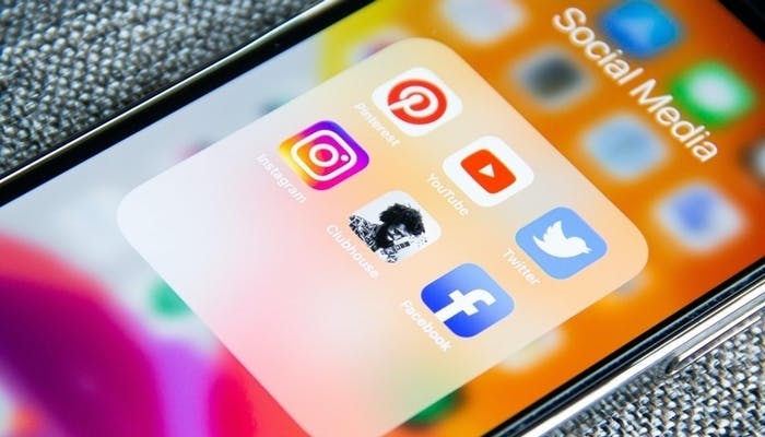Social media apps on a smartphone 