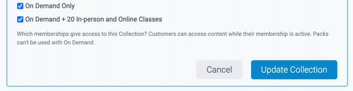 on demand membership options in collections