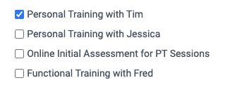 personal training appointments 