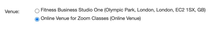 image of the venue options for online classes