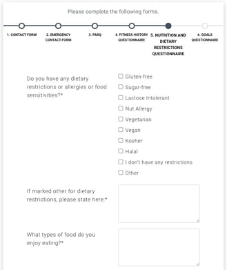 nutrition and allergy questionnaire