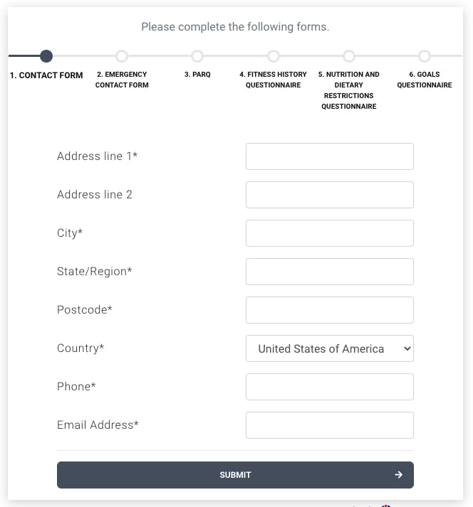 contact form