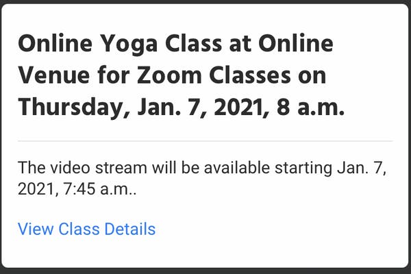 online class confirmation notification