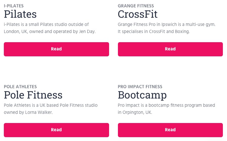 image of the fitness journey project fitness categories 