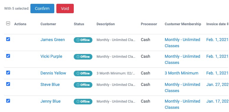 image of the bulk actions and payments features 