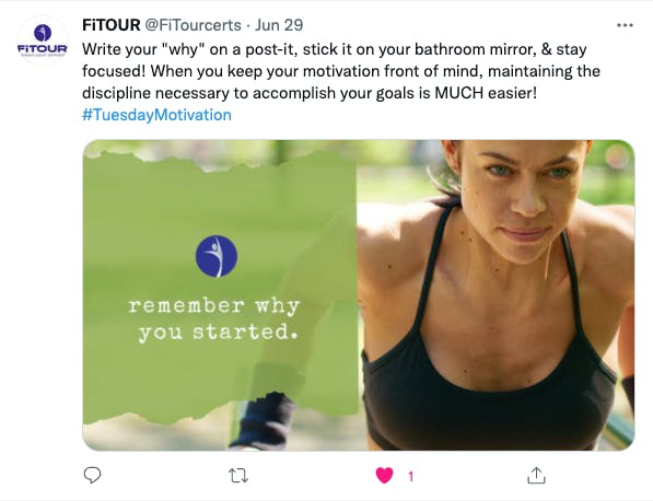 A Twitter post by FiTOUR