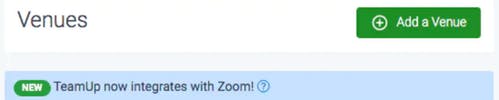 image of adding an online venue with the teamup zoom integration