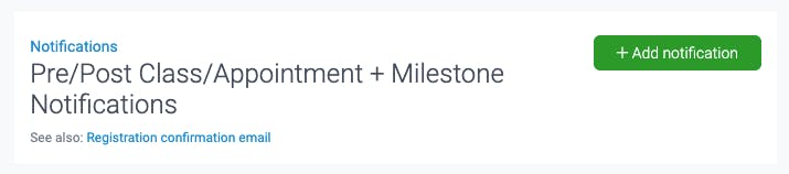 pre and post class appointment notification