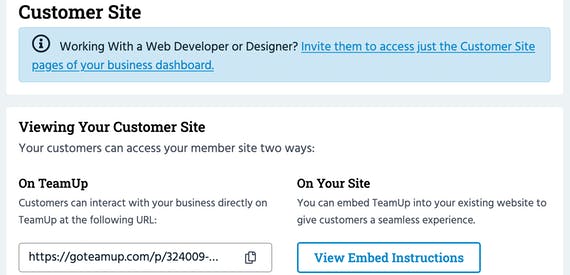 Customizing your customer site with an embedded web developer.