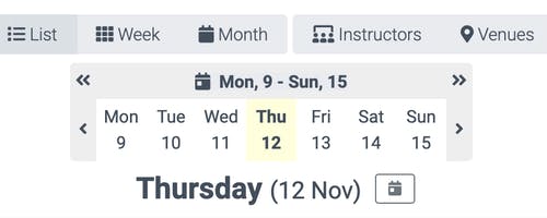 day view of the online calendar in teamup