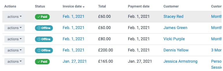 image of the lines and columns in the invoice report