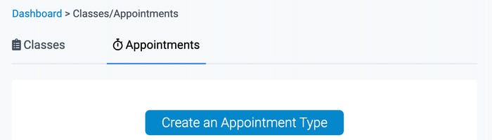 appointment and class types 