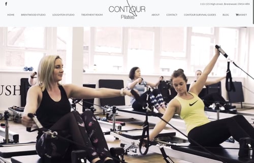 image of contour pilates website