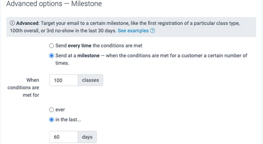 Advance notifications for milestones