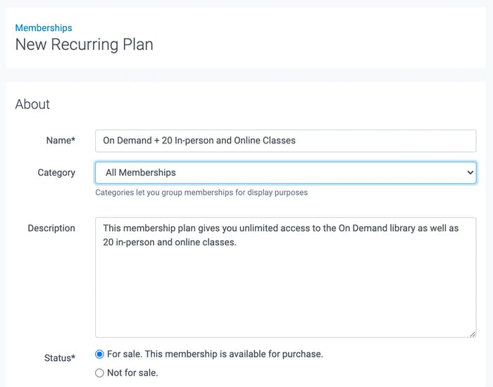 new recurring plan in teamup