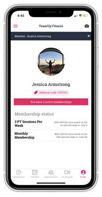 Member app customer referral code