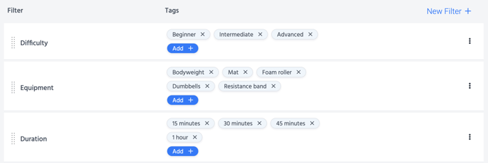 On Demand filters and tags
