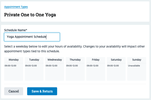 Private one to one yoga schedule-1