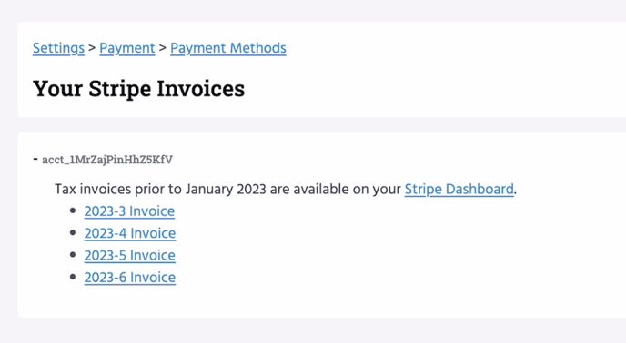 Historical Stripe Invoices