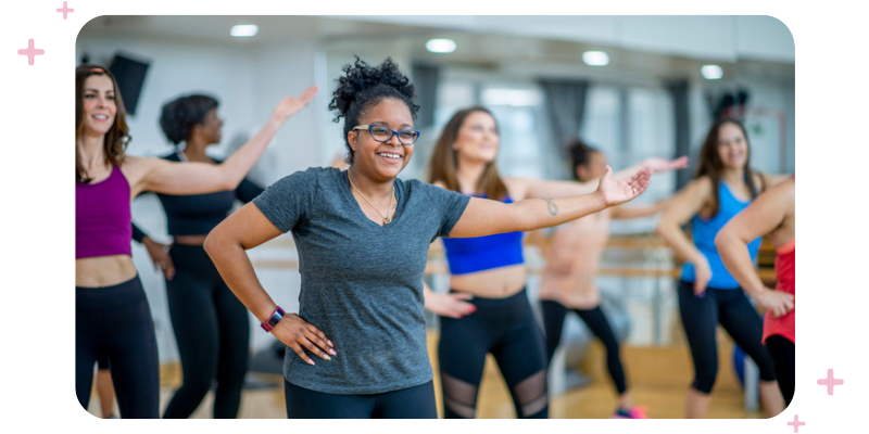 Group fitness class.