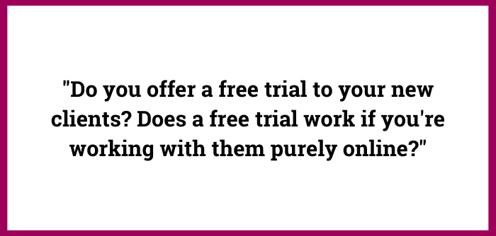 offering a free trial
