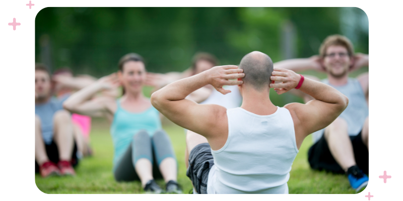 Outdoor bootcamp class.