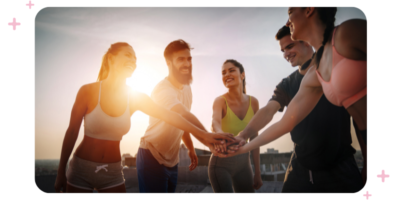 An outdoor fitness class.