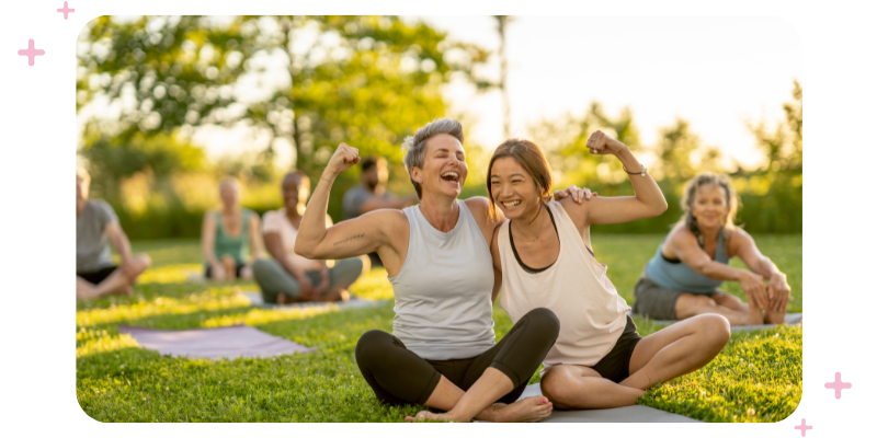 Yoga class in the park.