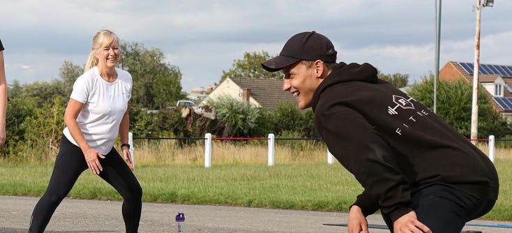 Jake leading an outdoor training session.