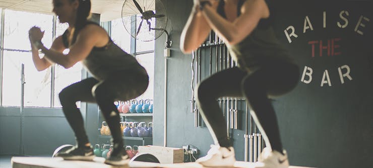 two fitness customers working out