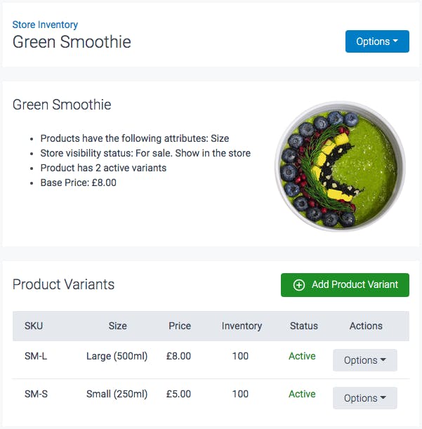 image of store inventory item green smoothie