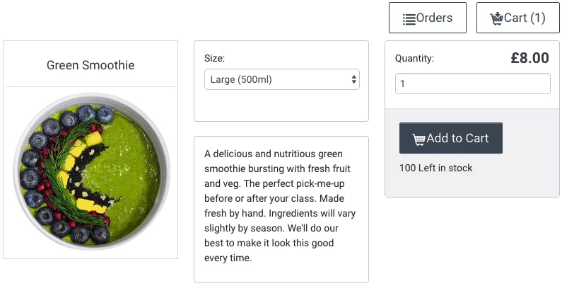 image of purchasing a green smoothie