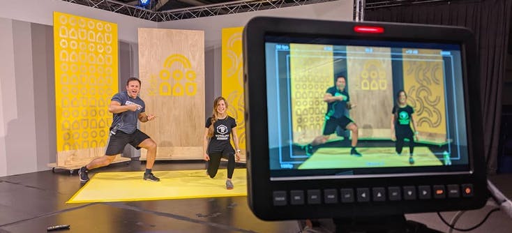image of filming online fitness content by total fit brighton