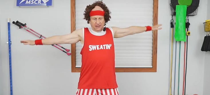 Ron Dorr dressed as Richard Simmons for Halloween 2021