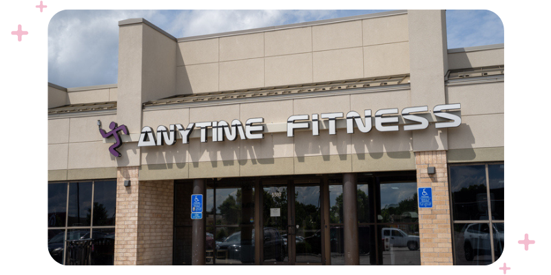 The entrance to an Anytime Fitness gym.