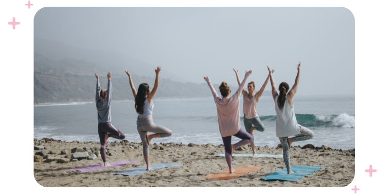 Yoga retreat on the beach.